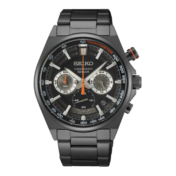 Men’s Quartz Chronograph Watch with Black Bracelet - SSB399P1